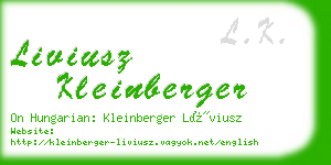 liviusz kleinberger business card